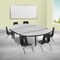 Flash Furniture 76" Oval Wave Grey Table Set-14" Stack Chairs XU-GRP-14CH-A3048CON-48-GY-T-P-GG - alternate 1
